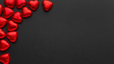 top view valentine s day concept with copy spaceの写真素材