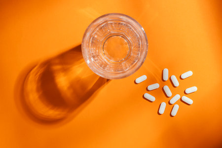 Minimal medicinal pills compositionの写真素材