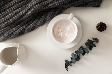 top view winter food conceptの写真素材