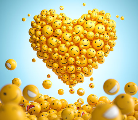 World smile day emojis arrangementの写真素材