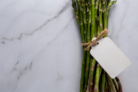 The flat lay delicious asparagusの写真素材