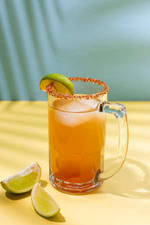 Spicy michelada drink assortment tableの写真素材