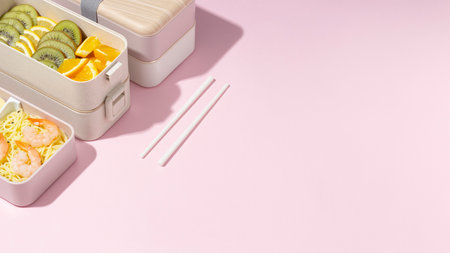 The Japanese bento box compositionの写真素材
