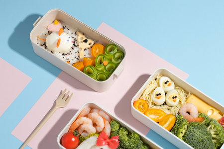 The Japanese bento box arrangementの写真素材
