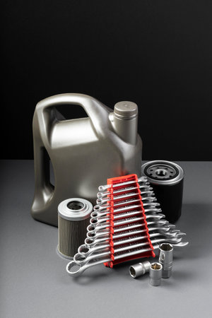 The composition different car accessoriesの写真素材