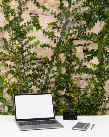 The minimalistic home working desk designの写真素材