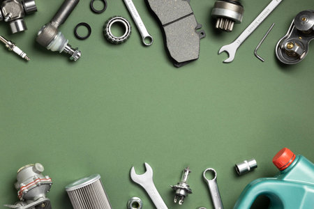 The composition different car accessoriesの写真素材