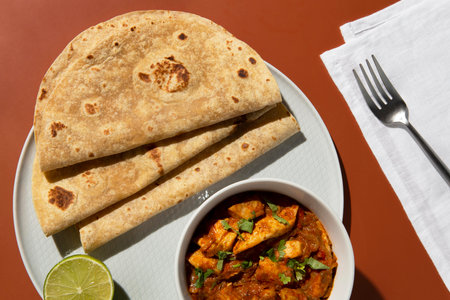 The indian delicious roti arrangementsの写真素材