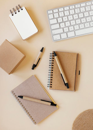 Arrangement of natural material stationery