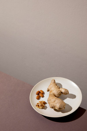 Close up delicious high protein vegan mealの写真素材
