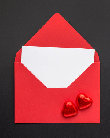 Flat lay valentine s day with copy space