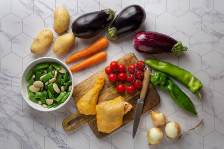 Close up delicious meal preparationの写真素材