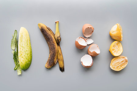 Top view trash cooking conceptの写真素材