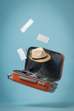 Travel concept with passport tickets