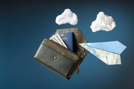 Travel concept with passport tickets
