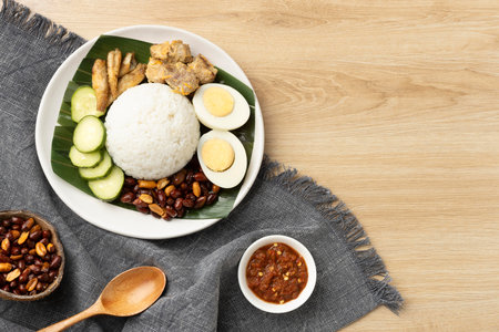 Traditional nasi lemak meal arrangementの写真素材