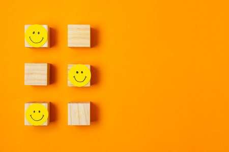 Covid concept with cubes flat lay