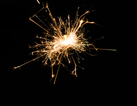 Christmas and newyear party sparkler on blackの写真素材