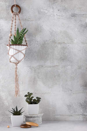 The boho macrame composition indoors