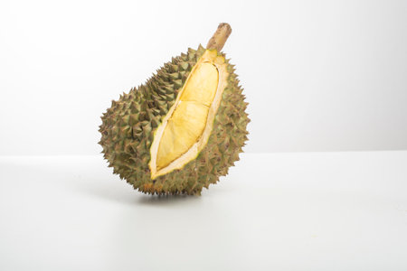 Durian on white backgroundの写真素材