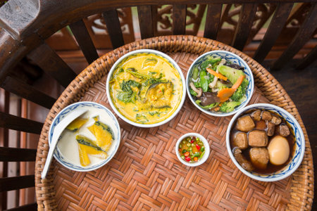 Thai food in wedding ceremonyの写真素材