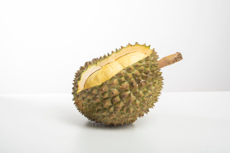 Durian on white background