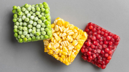 Top view arrangement of frozen foodの写真素材