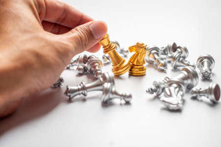 Chess game win, Business success concept