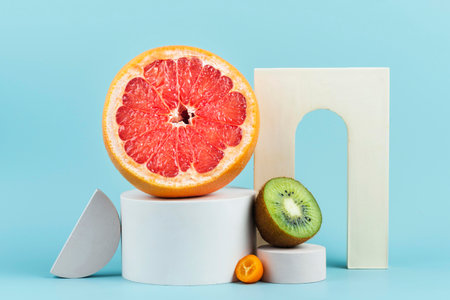 Arrangement delicious fresh fruitsの写真素材