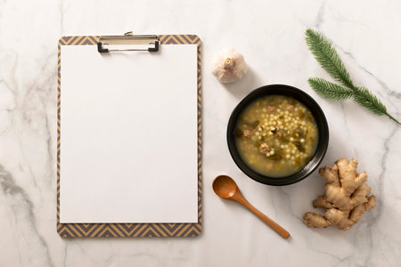 Flat lay delicious food concept with copy space