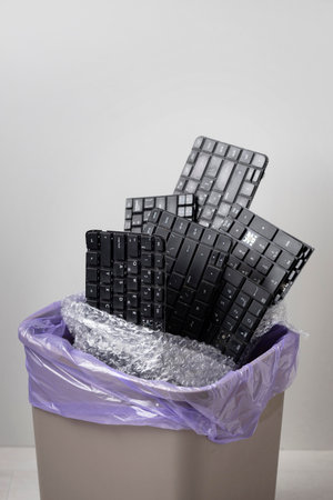 Arrangement of different trashed objects