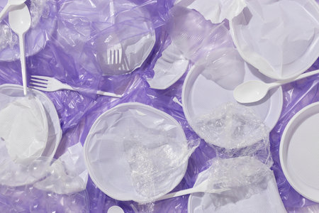 Arrangement of different trashed objects