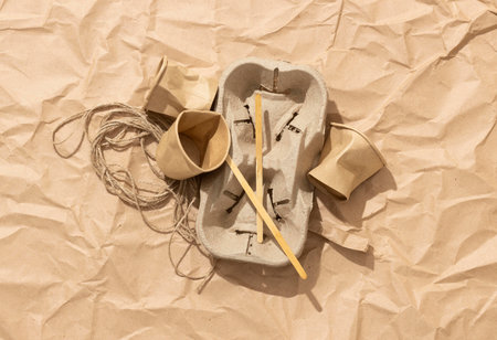 Arrangement of different trashed objectsの写真素材