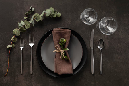 Table assortment with plant above view
