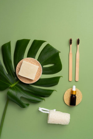 Different natural self care products compositionの写真素材