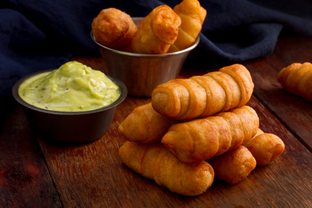 Delicious venezuelan cheese sticks composition