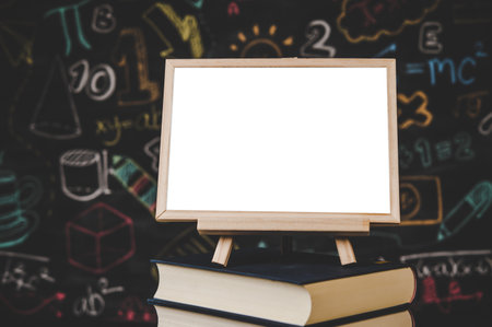 blank photo frame in the classroomの写真素材