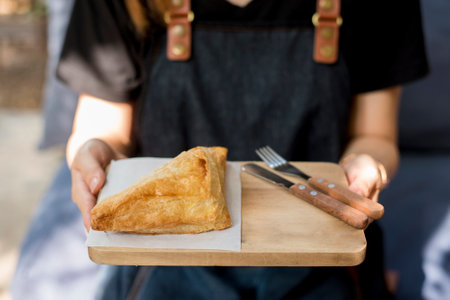 Woman with Puffの写真素材