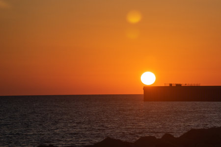 Sunset over Imeretinka. Sochi, Russiaの写真素材