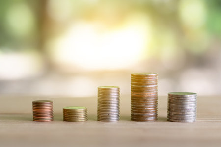Coins stack of coins saving money and income or investment ideas and financial management for the...