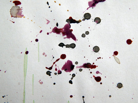 Watercolor illustrations drawn paints on white paper background