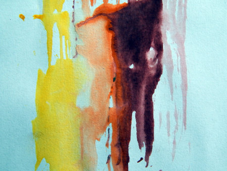 Watercolor illustrations drawn paints on white paper backgroundの写真素材