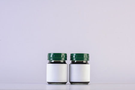 Empty bottles of cream moisturizer lotionの写真素材