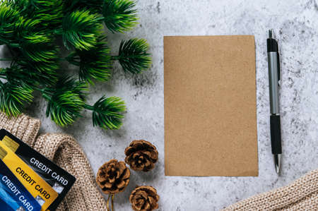 postcard, stationery and credit card in celebrate time