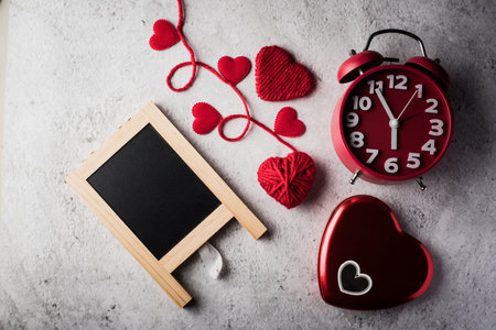 Valentines background with blank Blackboard