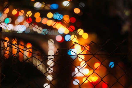 bokeh street lightsの写真素材