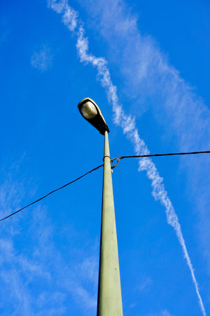 street lamp and blue sky