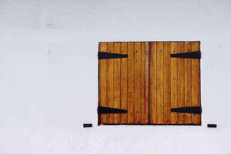 window on the white facade of a houseの写真素材