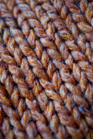 orange wool cloth handmadeの写真素材