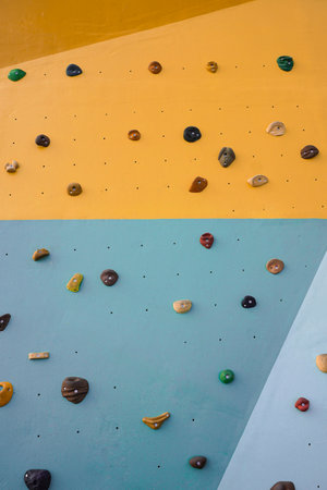 colorful climbing wall on the street